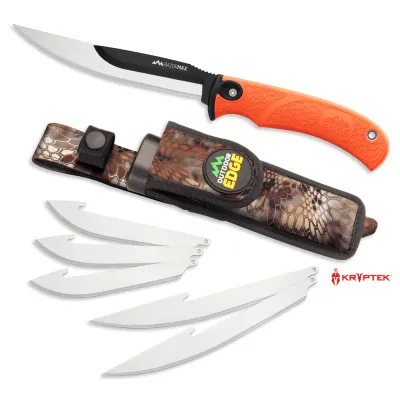 Orange Razor Max Replaceable Fixed-Blade Knife with Sheath Outdoor Edge