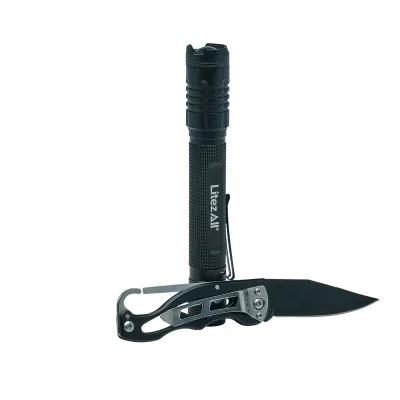 Litezall 280 Lumen Flashlight and Pocket Knife Combo