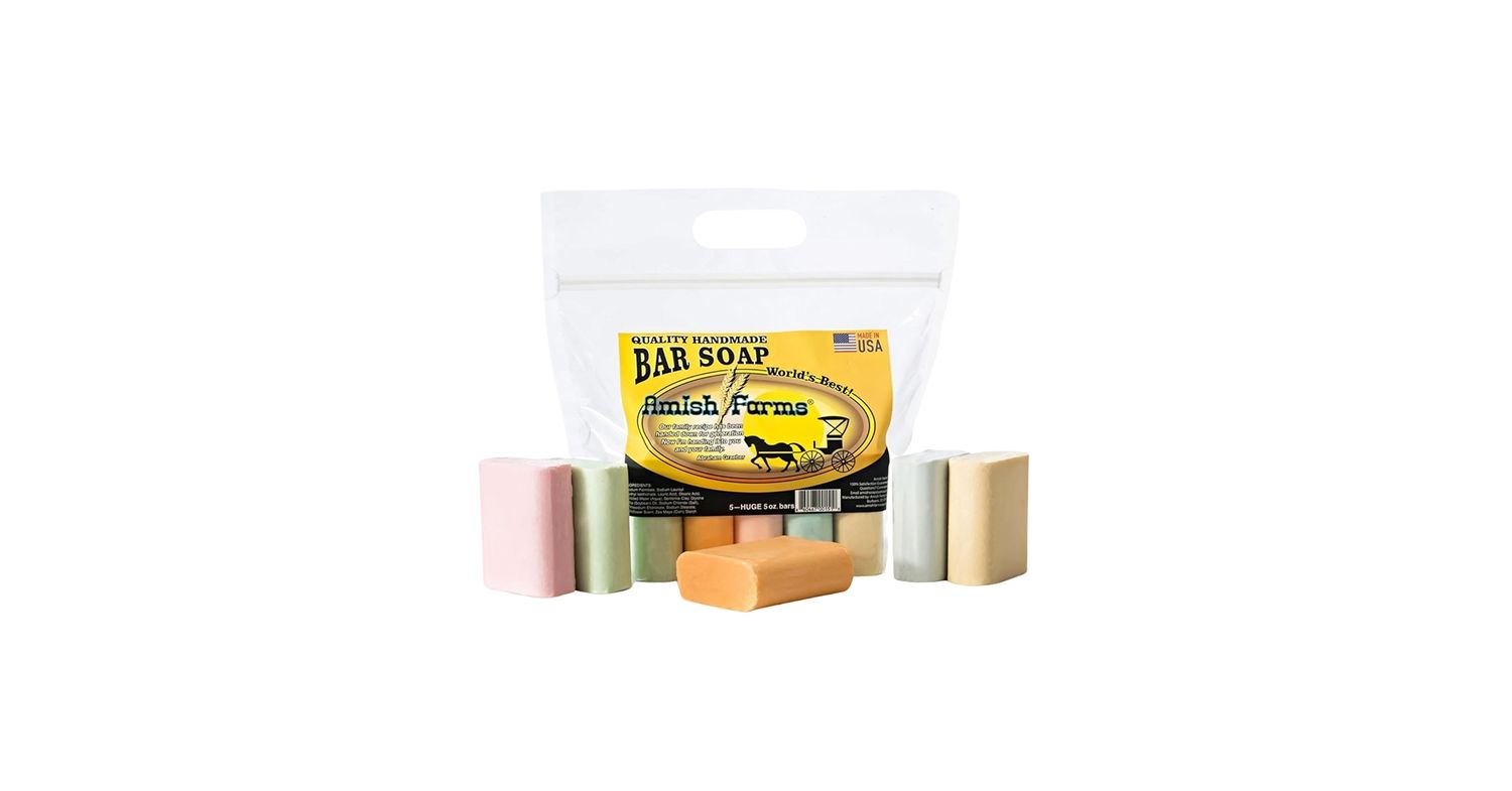 Amish Farms Natural Bar Soap (5 Bars) Wildflower Scent usa