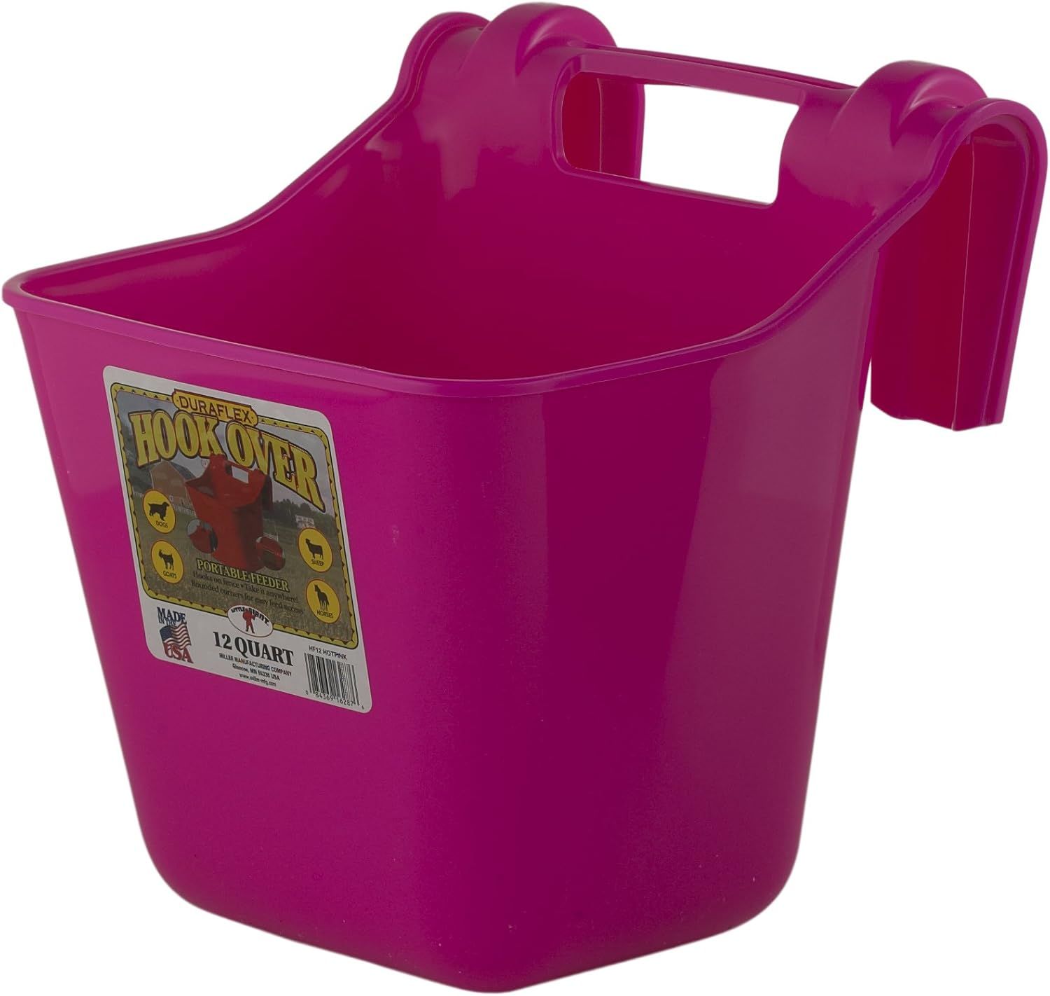 Hook Over Fence Feeder 12QT, Color: Hot Pink