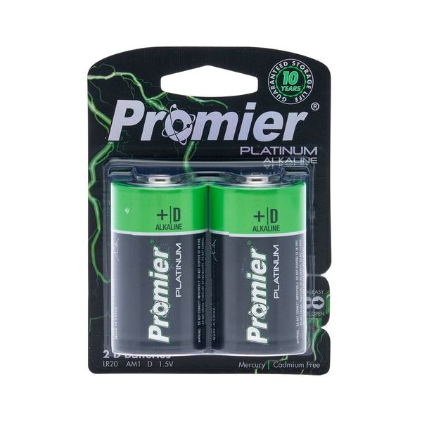 Promier D Alkaline Battery 2 Pack