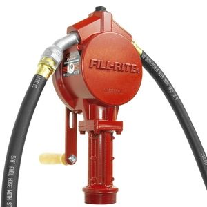 Fill-Rite FR112 Fuel Transfer Rotary Hand Pump w/Discharge Hose Spout Suction Pipe