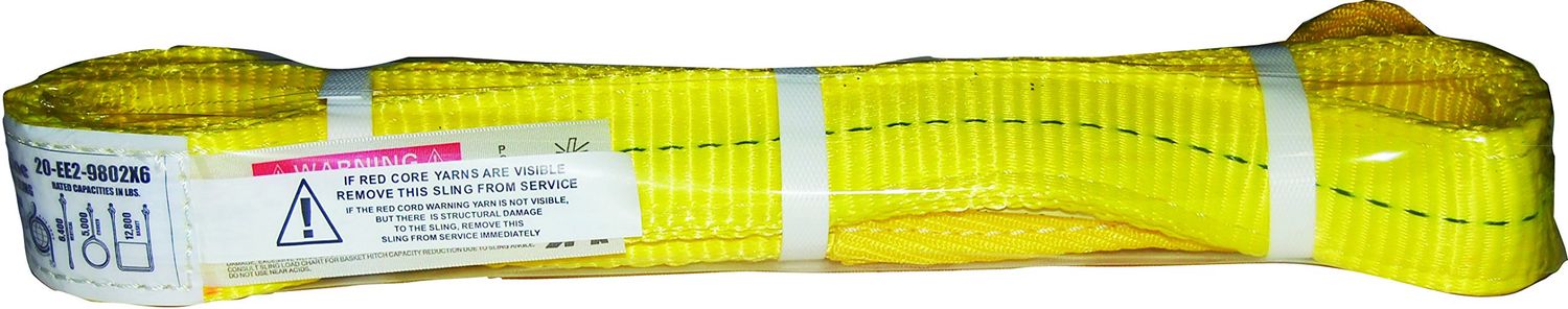 S-line 20-EE2-9802X6 Lifting Sling W L 2-Ply lb Vertical Hitch Polyester