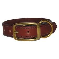 Premium Leather Collar Stitched Leather in Chestnut
