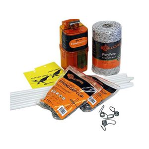 Gallagher Garden &amp; Backyard Protection Kit, Solar Electric Fence Kit, Garden Electrified Fencing Protects Plants, Pets, Livestock, Keeps Wildlife Out, 48in Posts to Deter Deer