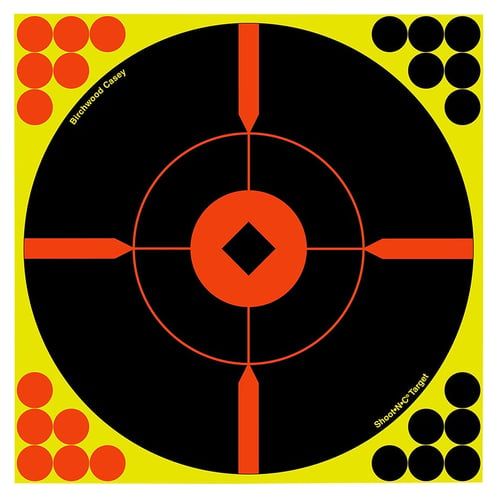 Shoot-N-C Reactive Target Self-Adhesive Paper Black/Yellow/Red 12" Bullseye BMW 5 Pack Birchwood Casey 34015