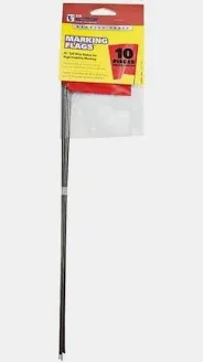 Red Marking Flag 15 in. Bagged 10 pack
