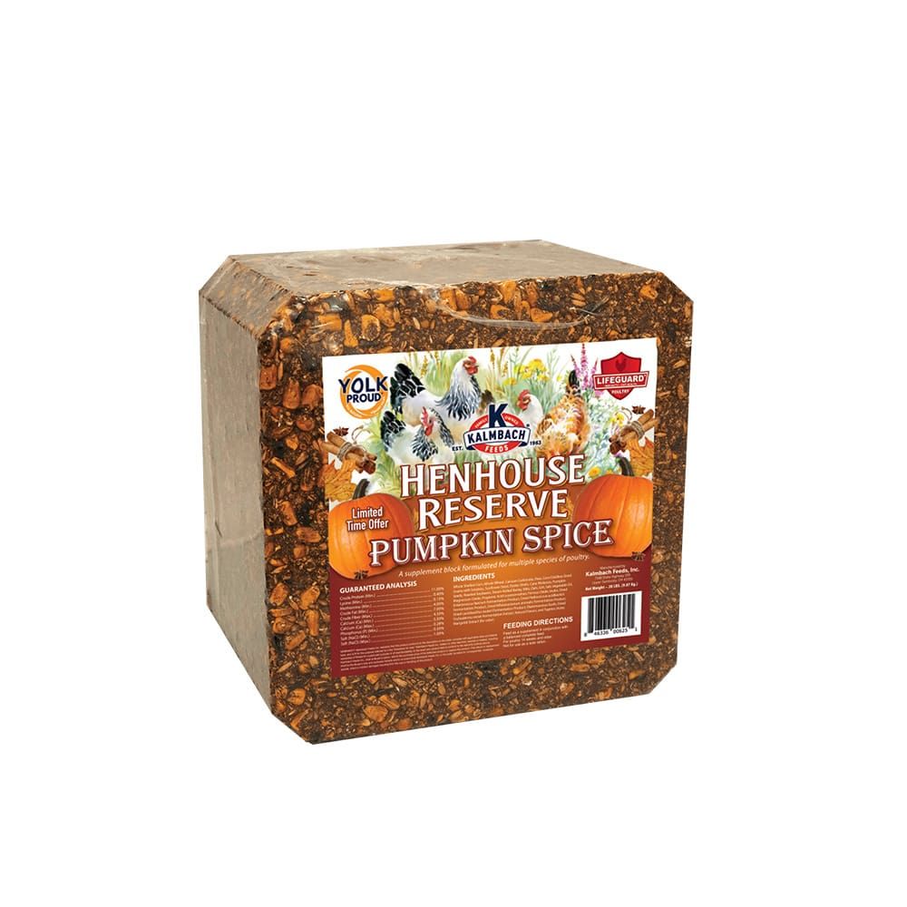 Kalmbach Henhouse Reserve Block Pumpkin Spice Flavored Treat Block for Chickens