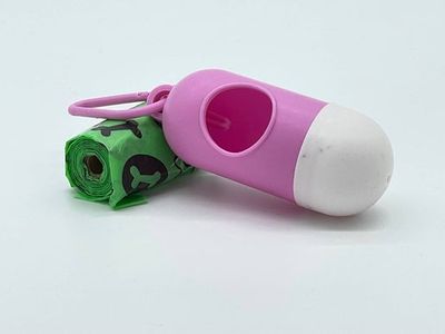 Poop Bag Holder for Dogs: Pink White