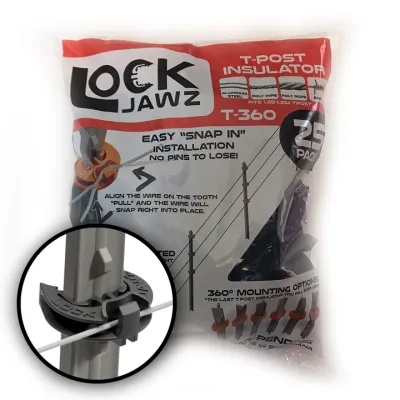 T Post Fence Insulators Black LockJawz