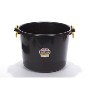 Little Giant Plastic Muck Tub Durable &amp; Versatile Utility Bucket with Handles 70 Quart, Color: Black