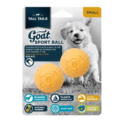 2 in. Goat Ball Dog Toy Yellow 2 Pack