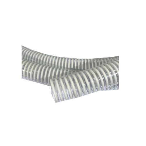 1" PVC CLEAR W/ WHITE HELIX SUCTION HOSE, Size: Per Foot