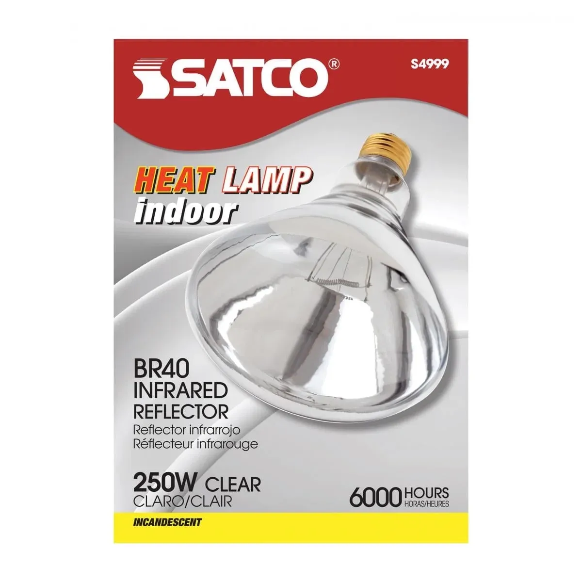 Satco Clear Indoor Heat Lamp 250w