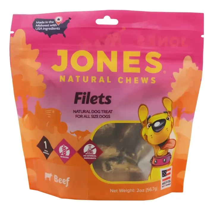 Beef Lung Filets 2oz Pre Printed Stand Up Pouch with Zipper