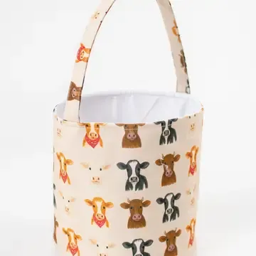 Watercolor Cows Easter Basket