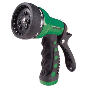 Dramm Heavy-Duty Metal 9-Pattern Nozzle, Color: Green