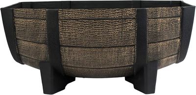 Whiskey Barrel Bowl Dark Oak 16"