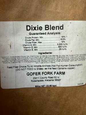 18% Dixie Blend Roasted Blend W/ Pellet / Corn Soybean