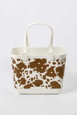 Brown Cow Print Utility Tote Bag - Large