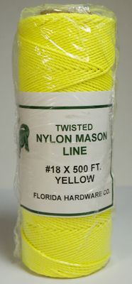 Twisted Nylon Mason Twine-Yellow 18# x 500ft