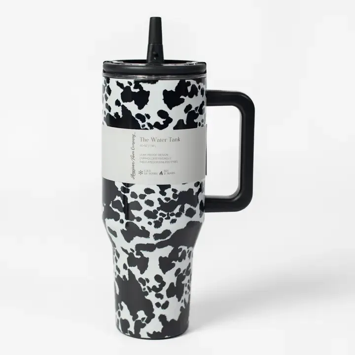 Cow Print 40oz Water Tank Insulated Spill Proof Tumbler