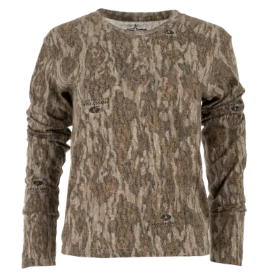 Youth Bear Cave Camo Tee - Long Sleeve 014 - MO Bottomland
