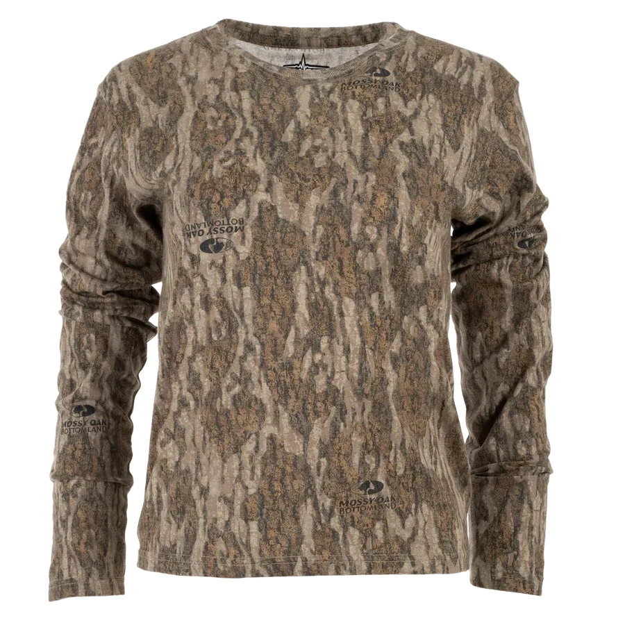Youth Bear Cave Camo Tee - Long Sleeve 014 - MO Bottomland, Size: YS