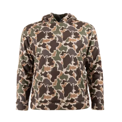 Men's Bowstring Sherpa Hoodie Woodland Vintage Camo Wren-Mini