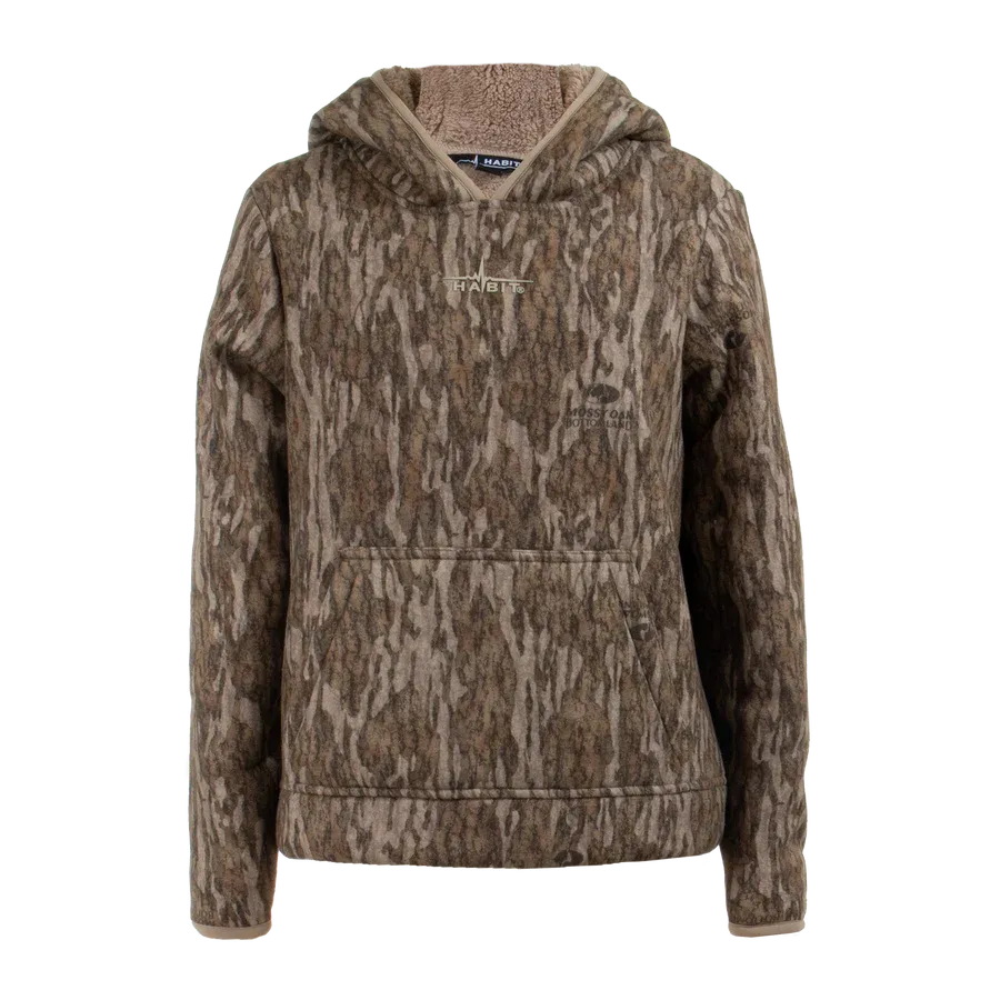 Youth Bowstring Sherpa Hoodie, Color: Bottomland / Turkish Coffee, Size: YS