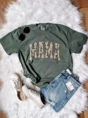 Camo Mama Graphic Tee - Moss