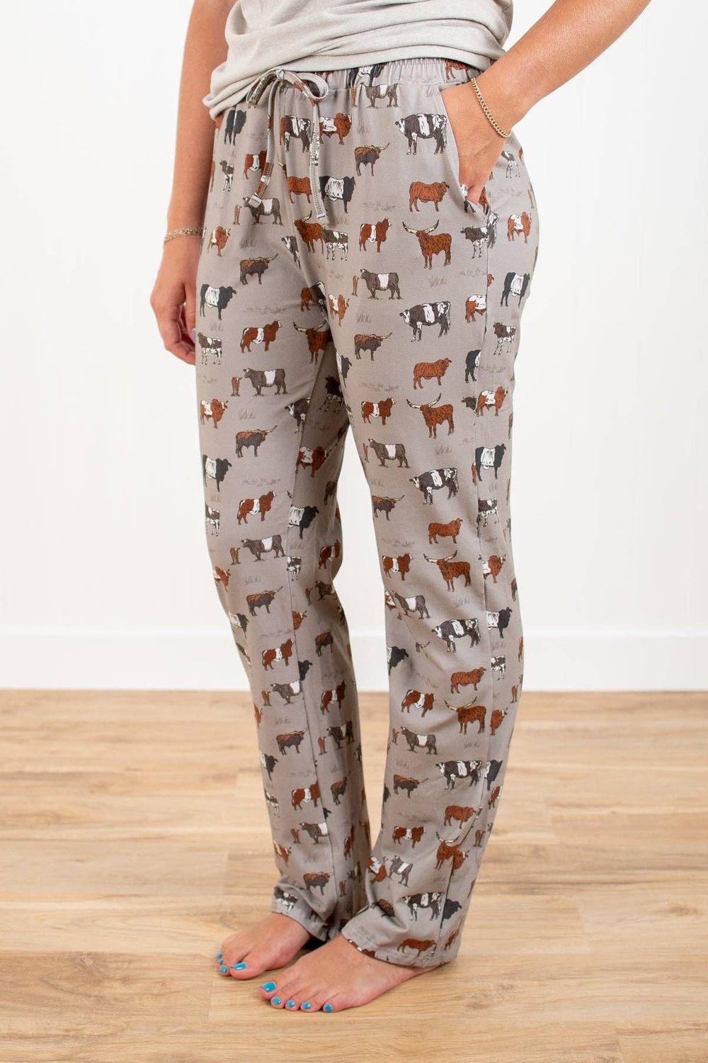 Vintage Cattle Adult Cotton Pajama Pant, Size: XL