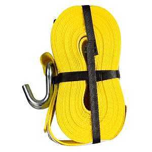 Keeper 04622 Tie-Down, 2 in W, 27 ft L, Polyester, Yellow, 3333 lb, J-Hook End Fitting