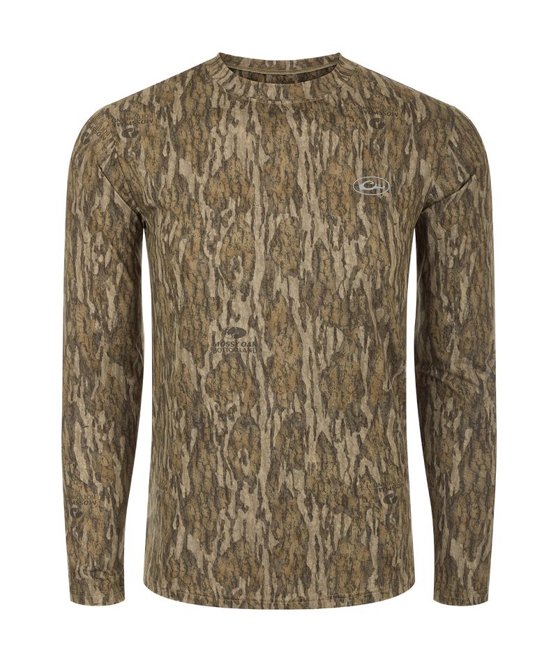 Youth Camo Performance L/S Crew, Color: Bottomland, Size: SML