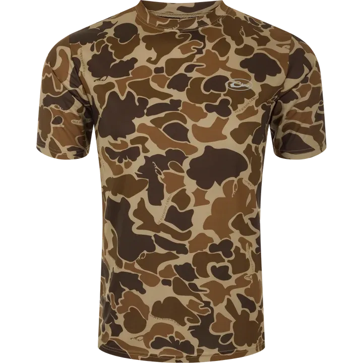 Youth Camo Performance S/S Crew, Color: Old School, Size: SML