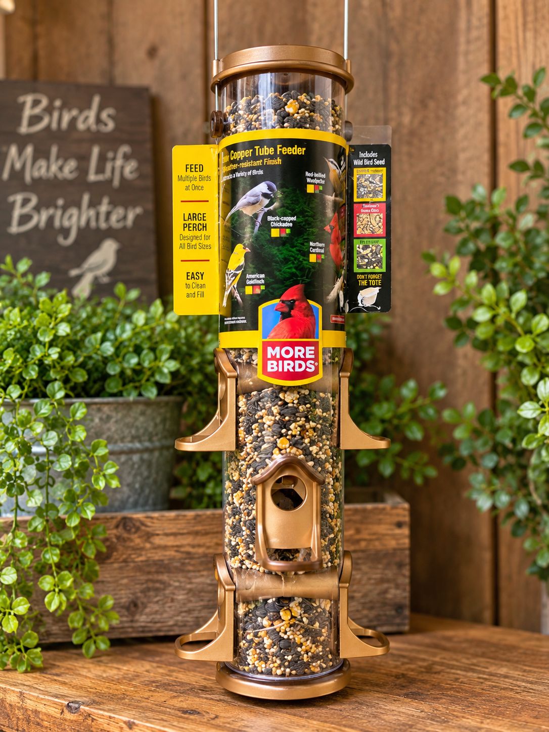 Perky-Pet 38285 Jumbo Seed Feeder, 3.1 lb, Copper