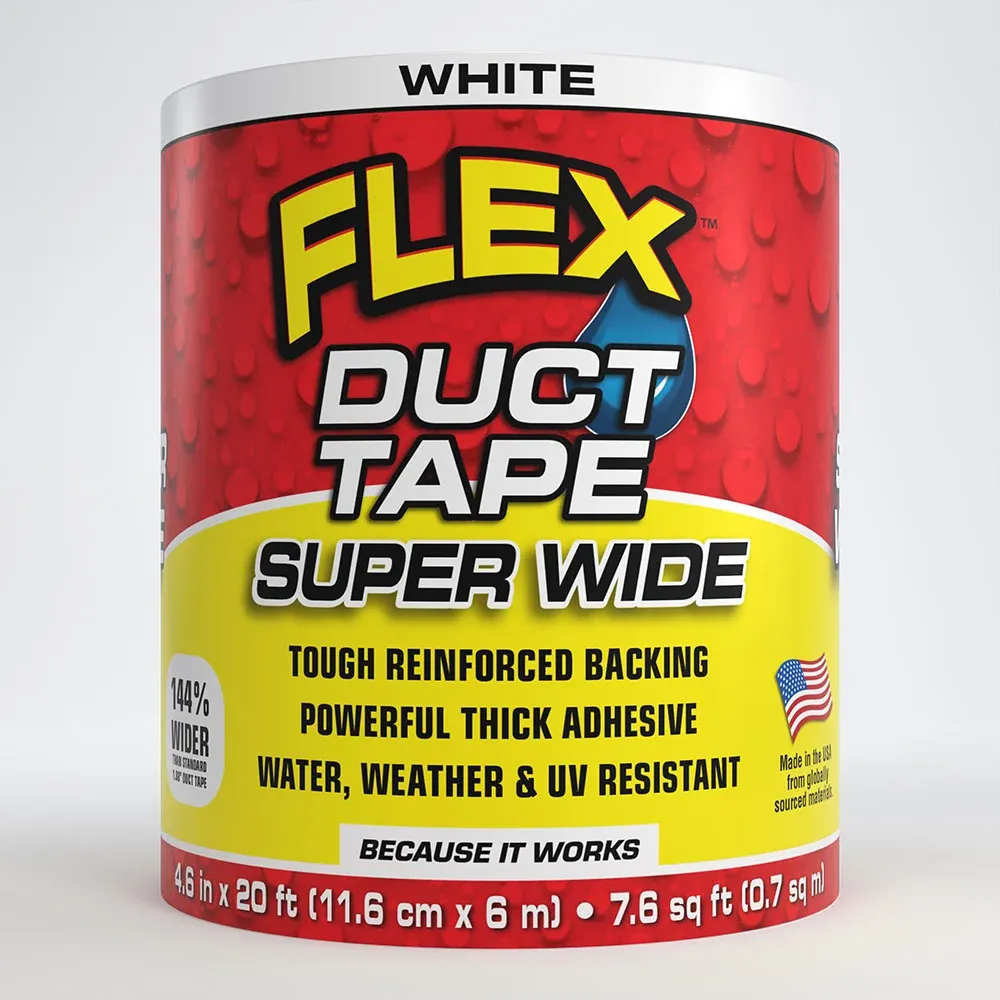 Flex Seal Duct Tape, Peel Back, 20 ft L, 4.6 in W, Mesh Backing