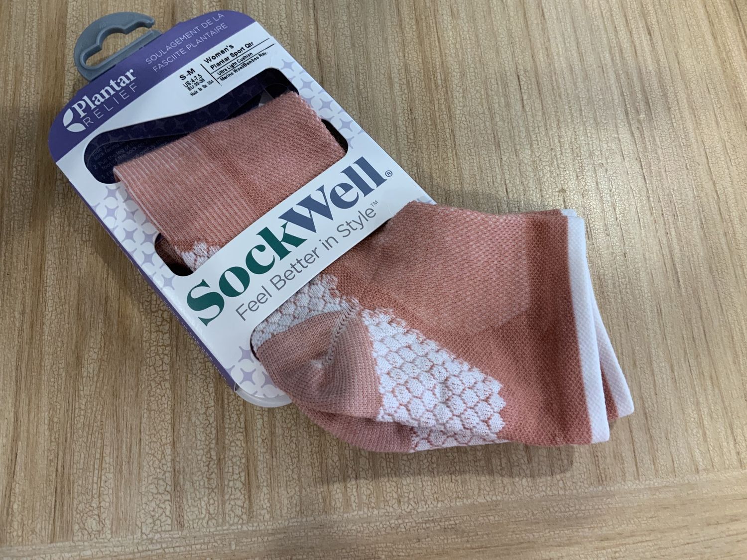 Plantar Sport Qtr, Color: Salmon, Size: S/M