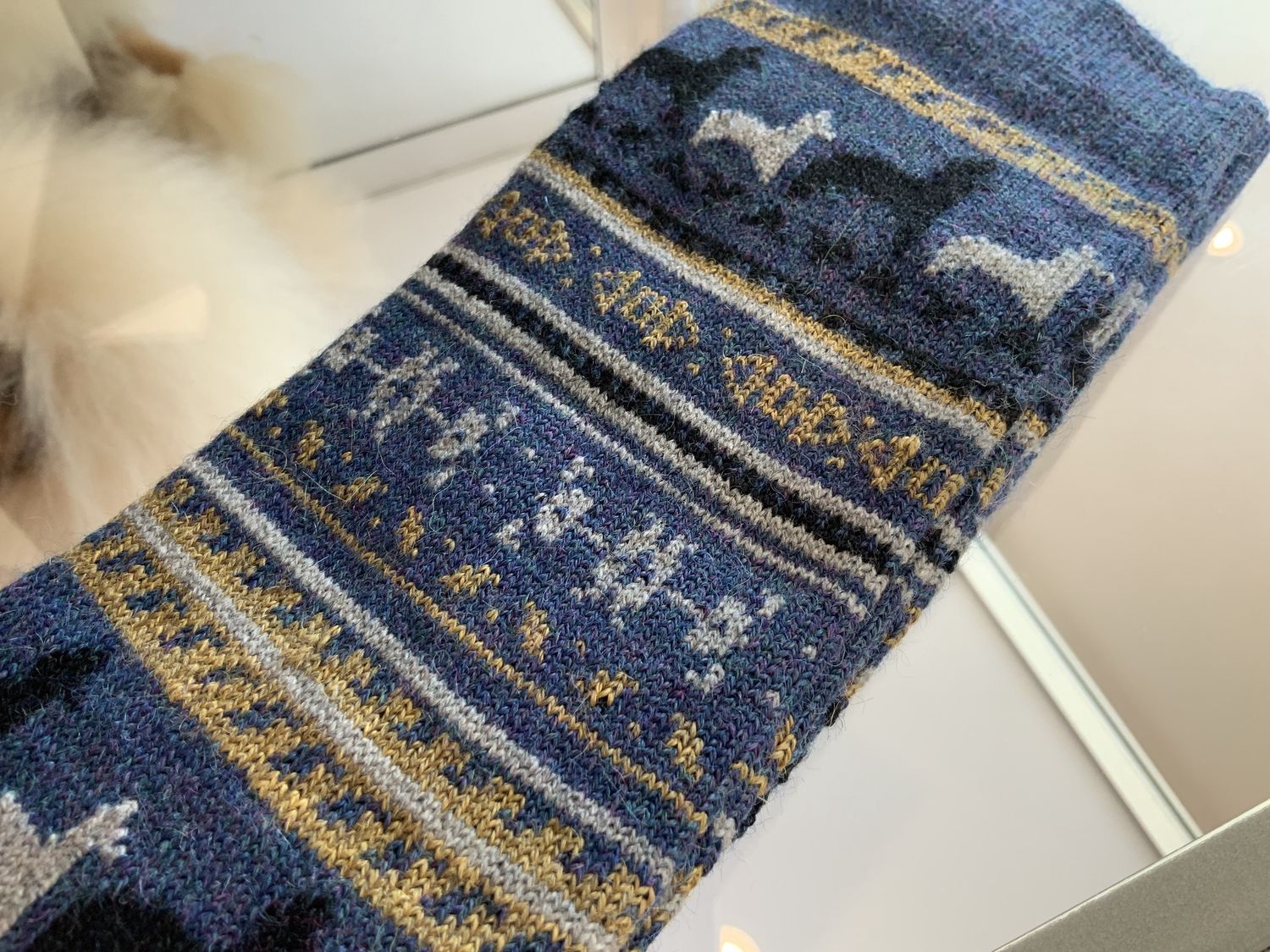 Sock Field of Alpaca Thin, Color: Blue Jean, Size: M 37-39