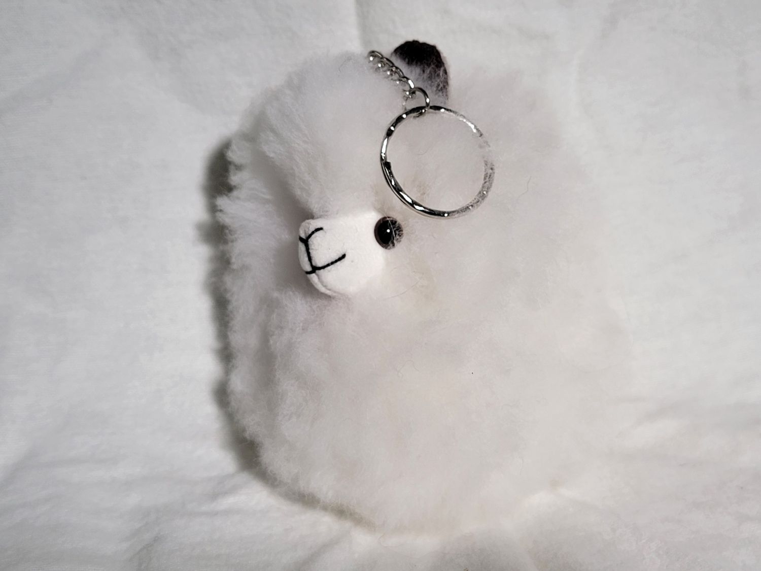 Alpaca Face Keychain, Colour: White
