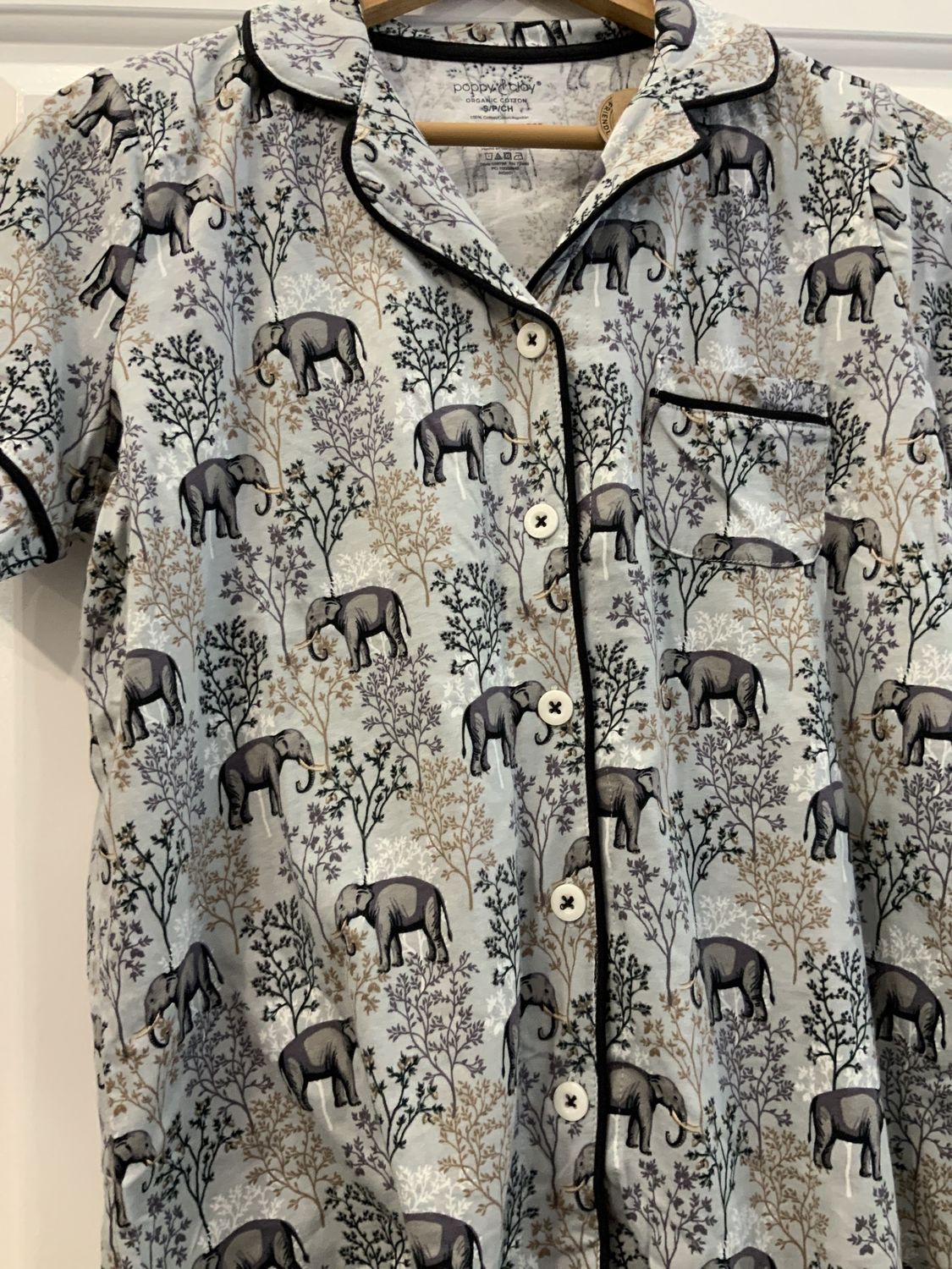 Organic Cotton Pajama - Summer, Size: Small, Theme: Elephants