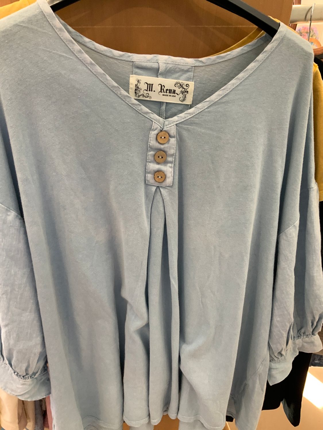 Blouse Cotton/Linen, Color: Dawn Blue