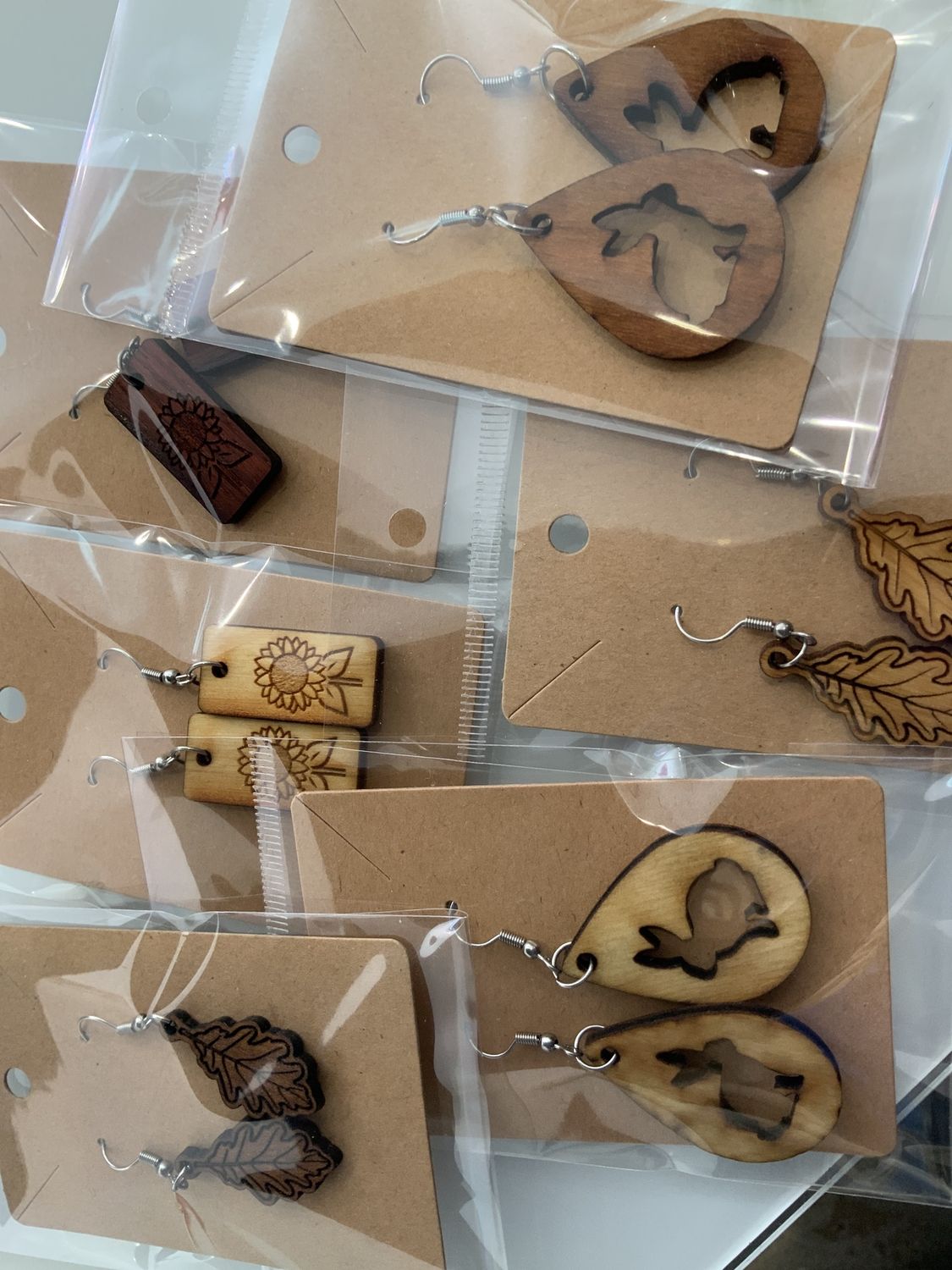 Wood Earrings Wood Earrings, Price: $12 each