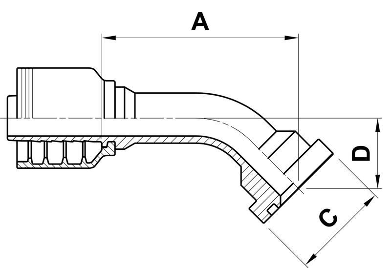 SAE 3000 CODE 61 45 ELBOW FLANGE (AX40J)
