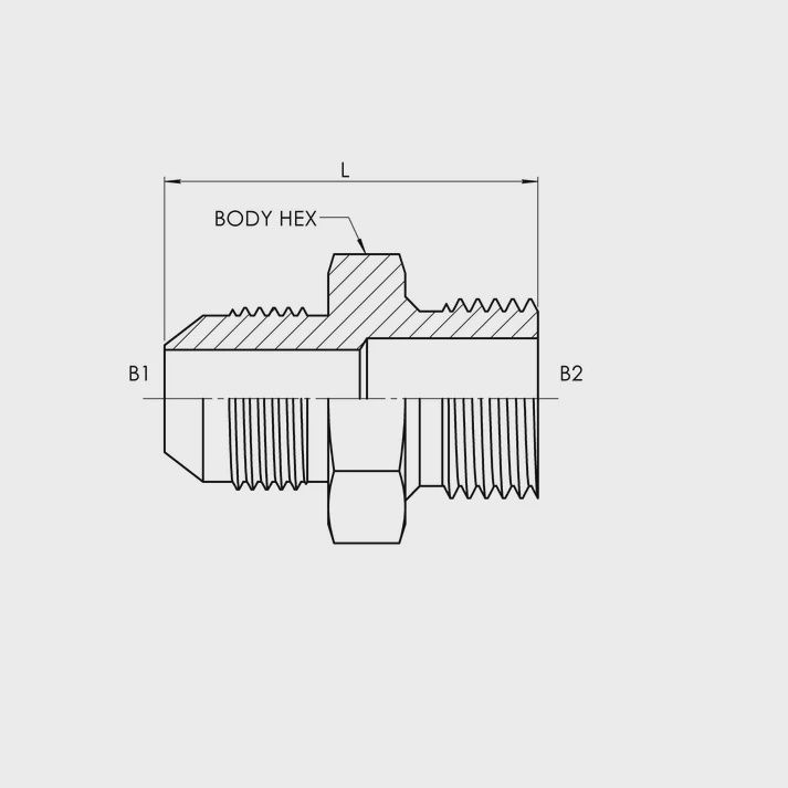 MALE JIC - MALE METRIC PORT STRAIGHT (7005)