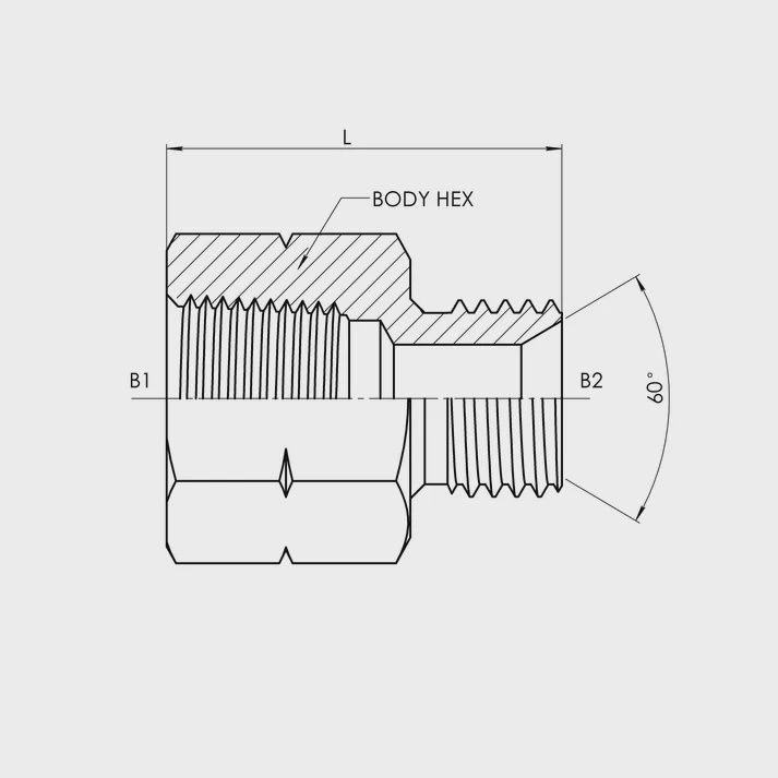 FEMALE PIPE -MALE METRIC STRAIGHT (7045)