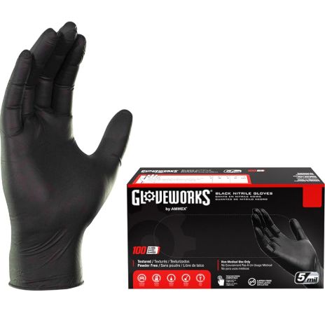 Gloveworks Black Nitrile 100 Per Box