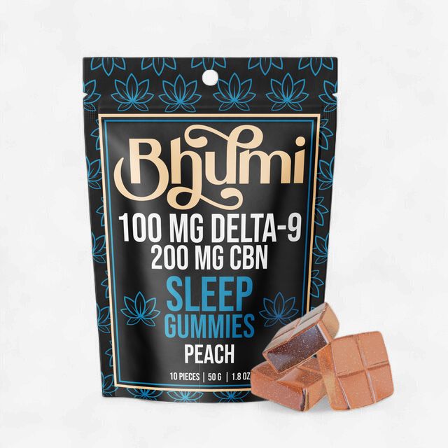 Sleep 10mg D9 &amp; 20mg CBN Peach Gummies