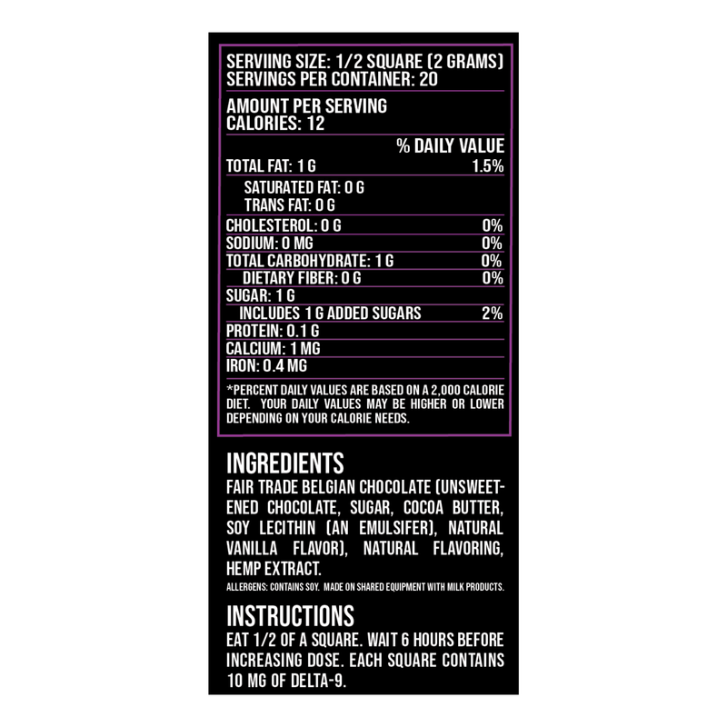 Pomegranate D9 Dark Chocolate Bar