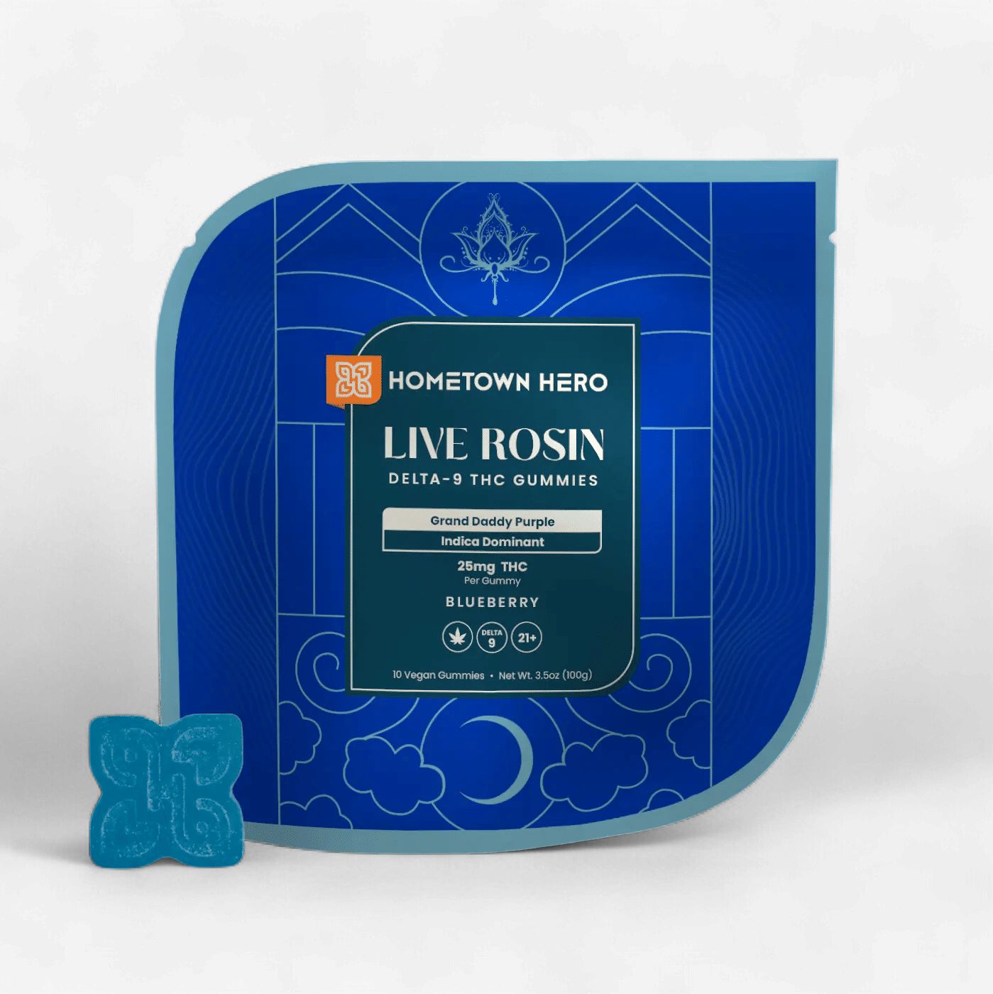 Blueberry Indica GDP 25mg D9 Live Rosin